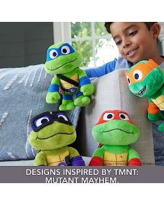 Mattel Teenage Mutant Ninja Turtles: Mutant Mayhem Peluche Juguetes Paquete de 4 de 8 Pulgadas Leonardo, Miguel Ángel, Raphael y Donatello, Película TMNT (Exclusiva de Amazon)