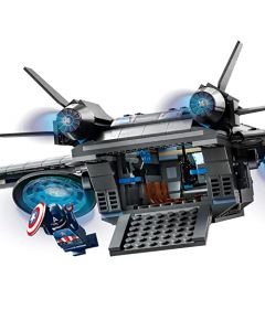 Lego® Marvel 76248 Quinjet de los Vengadores; aeronave con Minifiguras de Thor, Iron Man, Black Widow, Loki y el Capitán América; vehículo Espacial de superhéroes; Regalo niños 9 años (795 Piezas)