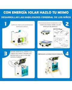 LLXXM Robot de Juguete Solar 13 En 1 Stem, Juguete Educativo Robot Solar, Kit Robot Solar para Niños 7 Años o Más Niños Niñas Regalos Navidad y Cumpleaños (Blanco)