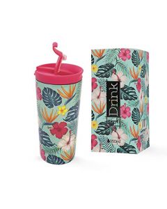 IDRINK® - Taza de viaje aislada de acero inoxidable | Termo 350 ml TROPICAL