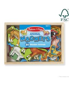 Melissa & Doug Set de 20 Imanes de Animales en Caja, Juguete de Madera, Juguete de Desarrollo