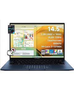 Asus 2023 - Portátil Zenbook 14.5/2.8K OLED delgado, 13ª generación Intel Evo i7-13700H 14 núcleos, 550 nits 120Hz 100% DCI-P3, Thunderbolt 4, Widnows 11 Home, con HDMI (16GB LPDDR5 RAM | 1TB PCIe SSD)