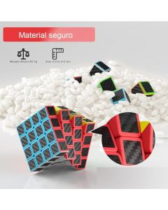 PEYMIDNY Paquete de Cubo de Velocidad Set Velocidad, Kit de Cubo de Velocidad de 2 x 2, 3 x 3, 4 x 4 para la Solución de Problemas Juguetes Descompresión (Fibra de Carbono 5pcs)