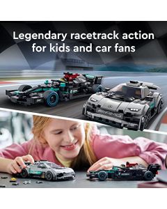 Lego® Speed Champions 76909 Mercedes-AMG F1 W12 E Performance y Mercedes-AMG Project One; 2 Autos de Carreras de Juguete coleccionables con Minifiguras de Pilotos, para niños de 9 años (564 Piezas)