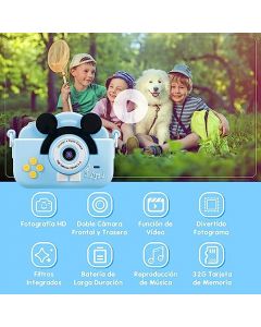 Dasking Cámara Digital para Niños 32GB Tarjeta de Memoria Incluida Mini Cámara Deportivo 20MP Batería Recargable para Videos Fotos Juguete Regalo Navidad, Día de Reyes, Cumpleaños para Niño Niña 3-10 Años (Azul)