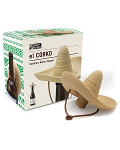 Monkey Business - Tapón de silicona para vino, con forma de sombrero y mantiene el vino fresco, bonitos accesorios de vino, divertidos accesorios de cocina, tapón de botella de Corko