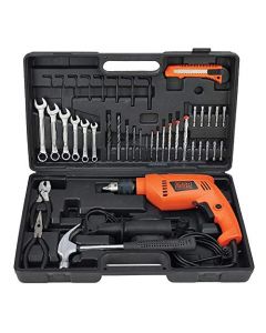 BLACK+DECKER Rotomartillo Eléctrico 1/2 Pulgadas + 40 Herramientas Manuales HD565K