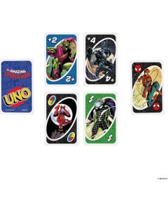 UNO Marvel Spider-Man, Juego de Cartas, Desata el Poder, Original Mattel, Juego de Mesa Familiar, 7+ Años