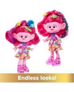 Mattel Trolls Muñeca Poppy Peinado Mágico Incluyen Extensiones para niñas de 3 años en adelante