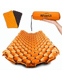 Powerlix - Colchoneta de dormir ultraligera inflable, la mejor almohadilla de autoporción para camping, mochilero, senderismo, airpad, bolsa inflable, bolsa de transporte, kit de reparación, colchón de aire compacto y ligero