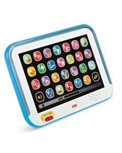 Fisher-Price Ríe y Aprende Juguete para Bebés Tablet De Aprendizaje Crece Conmigo Azul para bebés de 1 año en adelante