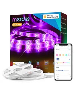 meross - Tira de luces LED inteligentes, tira RGB WiFi de 33.4 pies, compatible con Apple HomeKit, Alexa&Google Home y SmartThings, control de aplicaciones, millones de cambios de color, temporizador