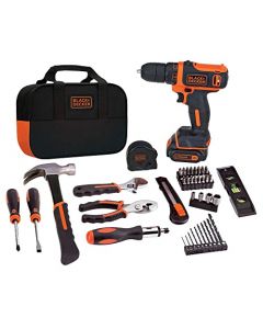 BLACK+DECKER 12V MAX Drill & Home Tool Kit, 60-Piece (BDCDD12PK)