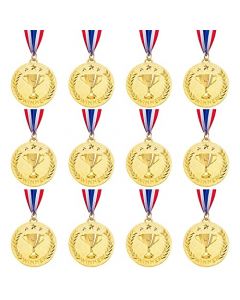 Caydo 12 medallas ganadoras con gráficos de trofeos para competiciones, deportes, fiestas para niños y adultos, 2 pulgadas