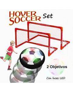 AVEDISTANTE Juguetes para Niño,Air Football Kit Juguete Balón de Fútbol(1 Goal +2 meta),Juegos padre-hijo,Aire Fútbol para Actividades Interiores o Exteriores con LED, Juegos para niños de 3 a 14 años