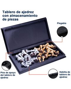 XIaoyaNgkejI Ajedrez Profesional Magnético Ajedrez para Niños, Ajedrez Plegable con Tablero Ajedrez Plastico Juego de Ajedrez Portatil para la Fiesta de la Familia para Divertirse