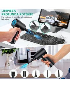 Plumero de aire comprimido,AVEDISANTE Limpiador de teclado de computadora,limpiador de aire inalámbrico con luz LED,batería recargable de 6000 mAh,kit de limpieza de PC para computadora principal, teclado,sofá,ventana,automóvil,opción de regalo