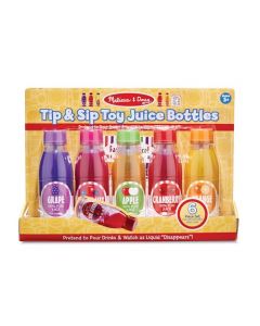 Melissa & Doug Juguete Tip & Sip Botellas de Jugo, Set de Alimentos de Juguete (6 Piezas)