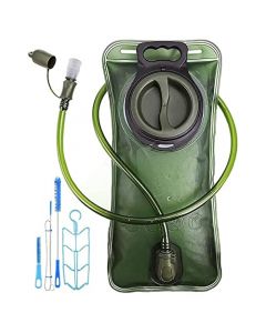 Veool Depósito de Agua a Prueba de Fugas de 2 L sin BPA con Kit de Limpieza de vejiga de hidratación, Bolsa de Almacenamiento de Agua portátil para Escalada Ciclismo Senderismo Camping