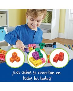 Learning Resources Mathlink Cubes (set de 100), policubos para matemáticas infantil, contando manipulativos matemáticas, bloques multibase, 5 años