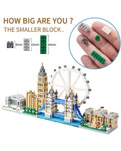 LUKHANG New Architecture London Skyline - Juego de modelo y regalo para niños y adultos, Micro Mini bloque de 3430 piezas (con caja de paquete de color)