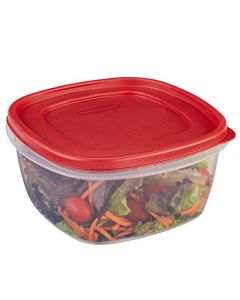 Rubbermaid Easy Find Lid Square Food Storage container, 14-Cup, red