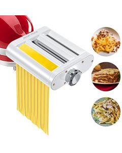 Jovan Home - Accesorio para batidoras de pie KitchenAid 3 en 1, incluye rodillo de pasta para cortador de espaguetis y cortador de fettuccine, accesorio para pasta para KitchenAid