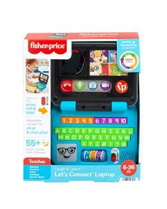 Fisher-Price Ríe y Aprende, Mi Primer Laptop De Aprendizaje, Juguete electrónico con Contenido de Aprendizaje por etapas. para Bebes de 12 Meses en adelante