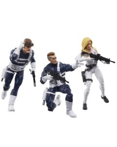 Marvel Legends Series, Pack Triple de Figuras de S.H.I.E.L.D., Figuras coleccionables de 15 cm inspiradas en los cómics del Capitán América, Nick Fury Jr., Sharon Carter y Dum Dum Dugan