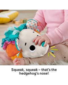 Fisher-Price Juguete de Peluche recién Nacido con Sonidos y Detalles sensoriales para bebés, Erizo Cuddle n' Snuggle