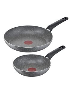 T-FAL Juego de 2 Sartenes Cocina Natural Gris con Antiadherente Mineralia ¡Cocinar de forma saludable y sin grasa está a sólo un paso de distancia!​ Medidas de sartén 20 y 24 cm B5789183