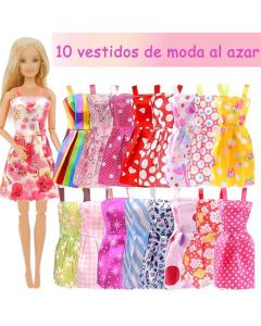 ANGECM8 32 Piezas Ropa y Accesorios para muñecas, 10 Piezas Vestidos de Fiesta, 6 Piezas de Zapatos,6 Piezas Corona, 6piezas Collar Accesorios para Barbie de 11inch/30 cm， cumpleaños，Navidad Regalo