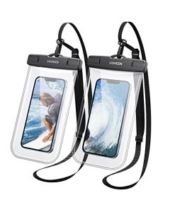 UGREEN Funda Impermeable para Celular, Bolsa para Celular contra Agua, Funda Celular Waterproof para iPhone 14 13 12 11 Pro MAX, Galaxy S23 S22 Ultra, Xiaomi Redmi Note de hasta 7.2 Pulgadas, 2 Pack