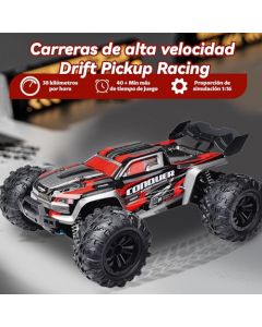 TGEXYI Carro Control Remoto 4x4 Todo Terreno 1:16, 40 Km/H Alta Velocidad Coche de Control Remoto Recargable 2,4 GHz, Monster Truck Hot Wheels Coche RC Todoterreno Regalos para Niños Adult