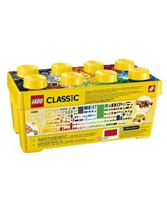 LEGO® Classic 10696 Caja de Bricks Creativos Mediana; Amplio Surtido de Bricks 33 Colores Diferentes, Ventanas, Ojos y Ruedas; Incluye cómoda Caja de Almacenamiento de plástico (484 Piezas)