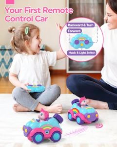 Lehoo Castle Carro Control Remoto, RC Car Unicornio, Coche de Control Remoto, Coche de Juguete con Música y Sonido de Juguete, Juguetes de Coche para 3 4 5 años