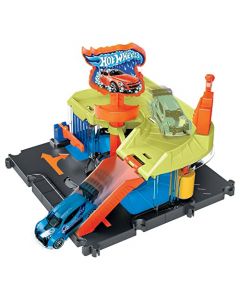 Hot Wheels City, Autolavado de la Ciudad, Pista de Juguete para niños de 4 años en adelante Compatible con Otros Sets