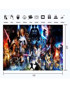 Star War-s - Telón de fondo para fiestas temáticas de 7 x 5 pulgadas, fondo clásico de la película Star War-s, póster de vinilo para decoración de fiestas