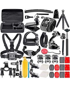 TECHNA Kit de Accesorios 50 en 1 para Cámara de Acción Deportiva Compatible con GoPro Hero 1 2 3 3+ 4 5 6 7 8 9 10 11 12